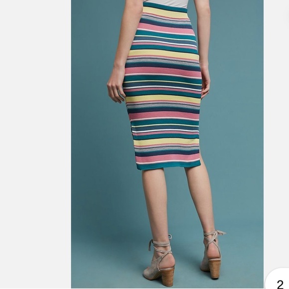Anthropologie Maeve Lana Striped Midi Skirt NWT - Picture 5 of 7